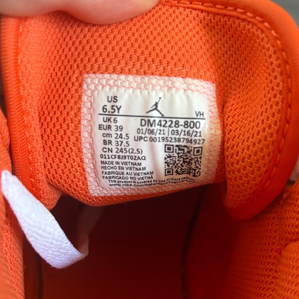 Nike Bright Orange and White High-Tops - Picture 3 of 4